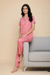 Zivame Farm Lore Knit Cotton Pyjama Set - Pink Icing — thumbnail 4